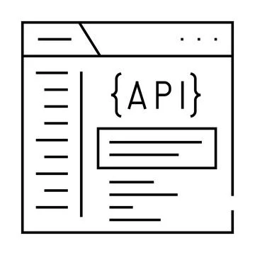 Api documentation technical writer line icon vector illustration Stock Illustration