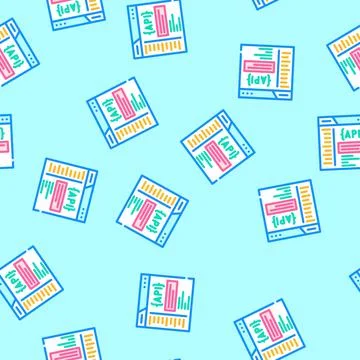 Api documentation technical writer vector seamless pattern Stock Illustration