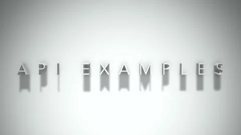 Api examples 3D title animation white text on a white background Stock Footage 299748706