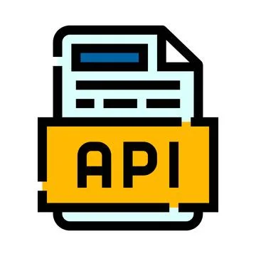 Api file document extension icon for programming interface Stock Illustration