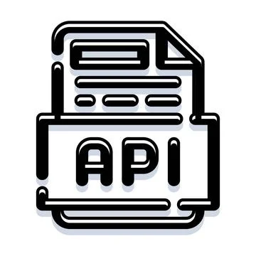 Api file icon for web development software interface Ilustración de archivo