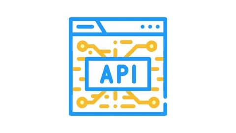 Api financial technology color icon animation Video stock 227555560