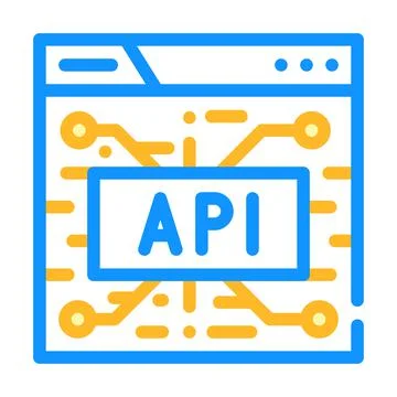 Api financial technology color icon vector illustration Stock Illustration