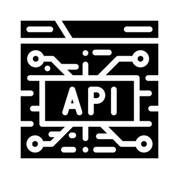Api financial technology glyph icon vector illustration Stock Illustration