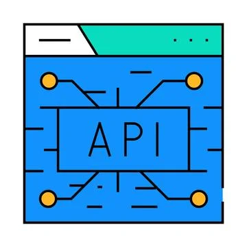 Api financial technology icon color illustration Stock Illustration