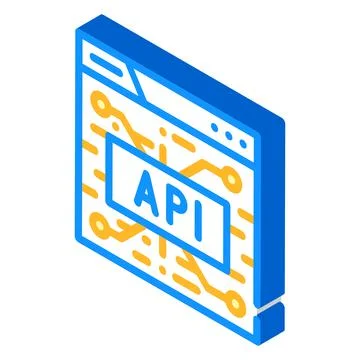 Api financial technology isometric icon vector illustration Stock Illustration