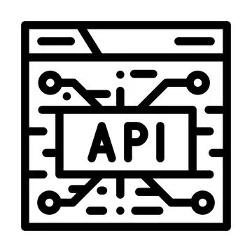 Api financial technology line icon vector illustration Stock Illustration
