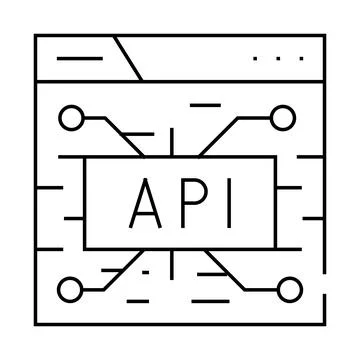 Api financial technology line icon vector illustration Stock Illustration