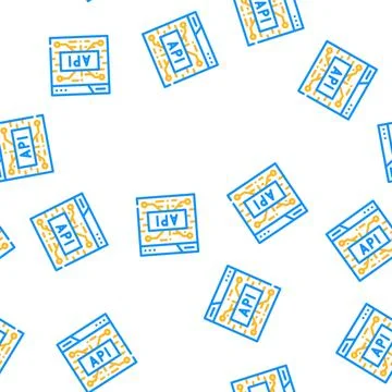Api financial technology vector seamless pattern Stock Illustration