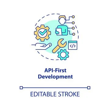 API first development concept icon Stock Illustration