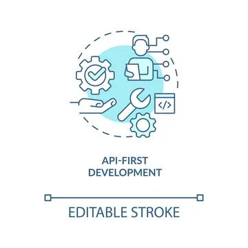 API first development turquoise concept icon Stock Illustration
