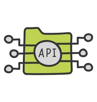 Api folder icon in doodle vector Illustrazione stock