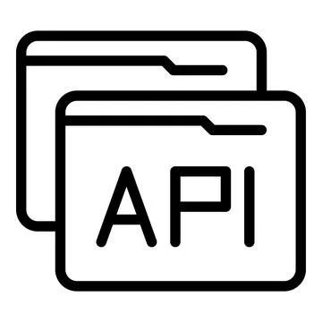 Api folder icon, outline style Illustration