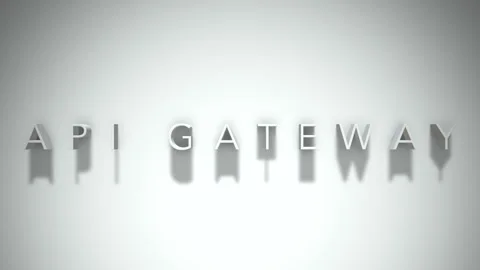 Api gateway 3D title animation with shadows on a white background Stock Footage 296915293