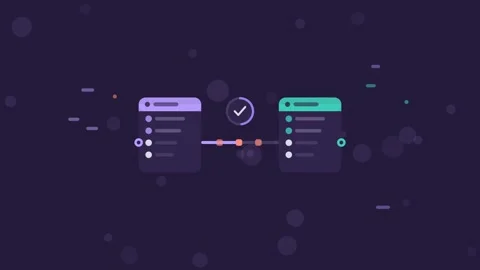 API Gateway Sync animation, dark violet flat design motion graphic, api concept Stock Footage 342455776