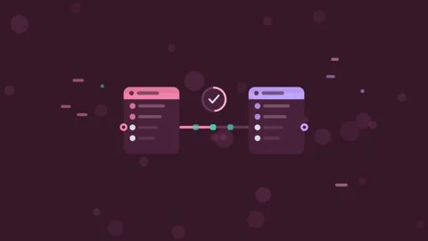 API Gateway Sync animation, dark pink flat design motion graphic, api concept Stock Footage 342455871