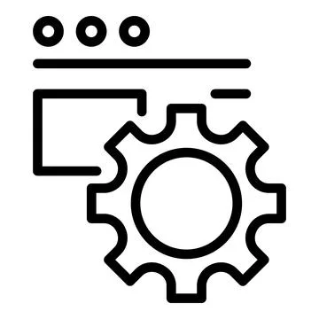Api gear icon, outline style Stock Illustration