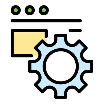 Api gear icon vector flat Stock Illustration