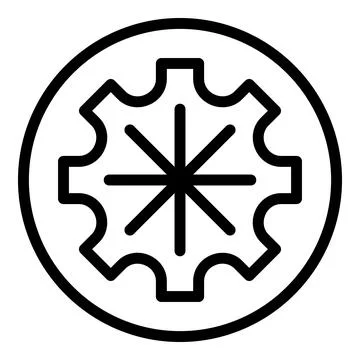 Api gear system icon, outline style Stock Illustration