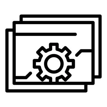 Api gear web icon, outline style Stock Illustration