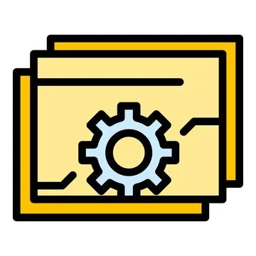 Api gear web icon vector flat Stock Illustration