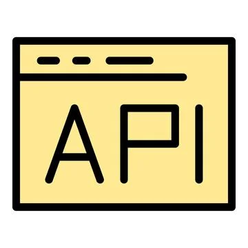 Api gear web window icon vector flat Stock Illustration
