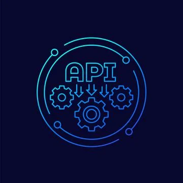 API icon for apps and web, linear design Illustrazione stock