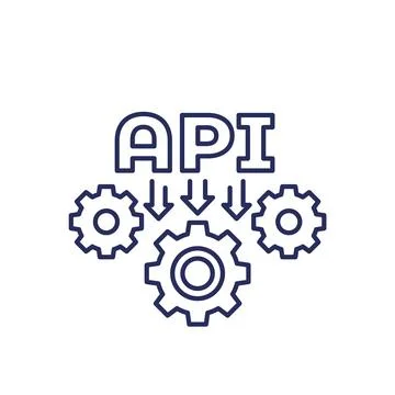 API icon for apps and web, line vector Stock Illustration