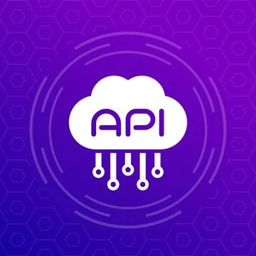 API icon with cloud, vector design 스톡 일러스트