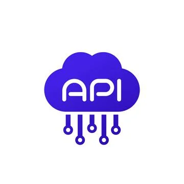 API icon with a cloud, vector Illustrazione stock