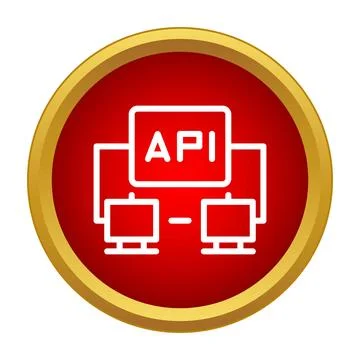 Api icon connecting computers for web development Stockillustratie