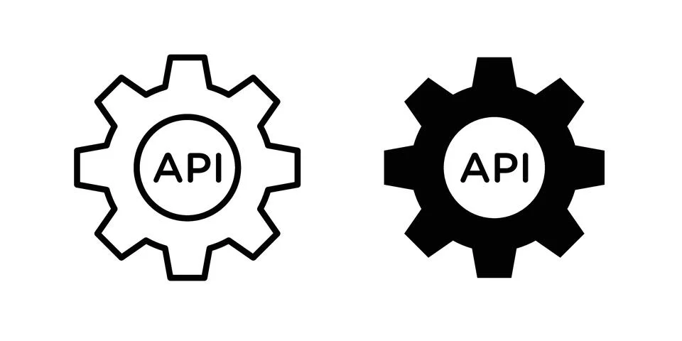 API icon for design projects and web UI Illustrazione stock
