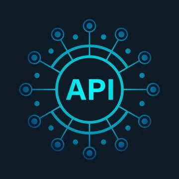 API icon in flat style. Software integration vector illustration on isolate.. Stock Illustration
