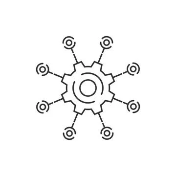 API icon in flat style. Software integration vector illustration on isolate.. Illustrazione stock