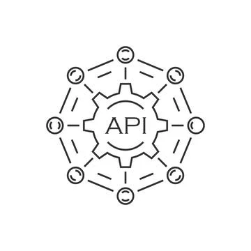 API icon in flat style. Software integration vector illustration on isolate.. イラスト素材
