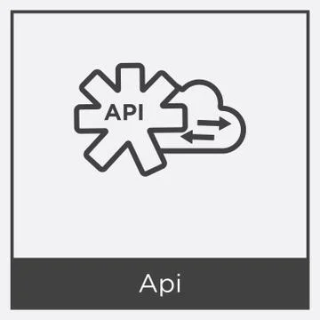 Api icon isolated on white background Free Stock Illustration