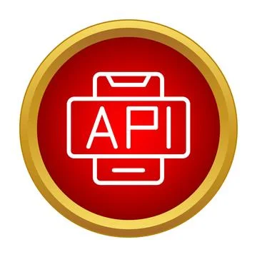 Api icon on mobile app development interface Stock Illustration
