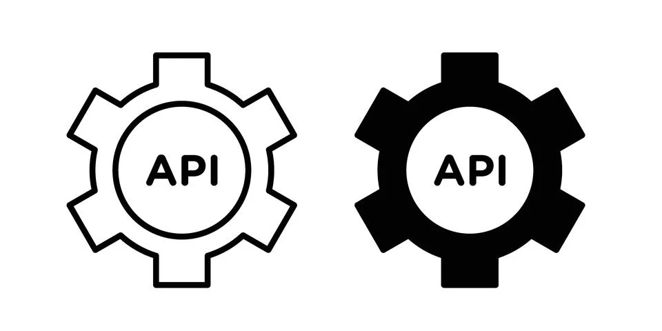 API icon pack with silhouette and stroke web icons Stock Illustration