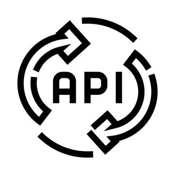 Api icon showing cyclic data exchange process Stock Illustration