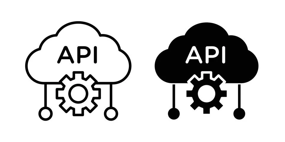API icon symbol. Flat and Stroke Vector illustration Stock Illustration
