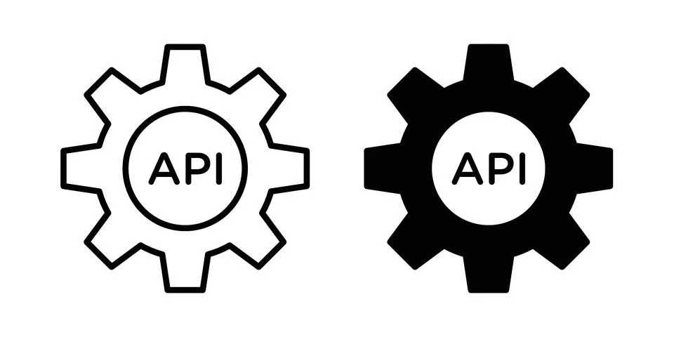API icon vectors. Illustrations in black Stock Illustration