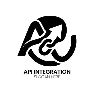 API Integration Arrow Monogram Logo Design with Technology Concept Stock Illustration