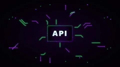 Api integration concept: digital circuit board with glowing data flow and n.. Stock-Footage 344858484