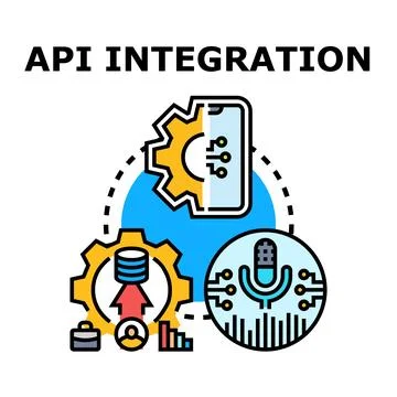 Api integration developing modern communication technology systems Stock Illustration
