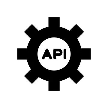 Api integration gear icon for software developers and tech startups Stock Illustration