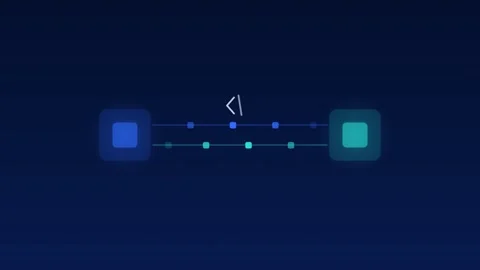 Api integration modules data exchange cobalt cloud loop Stock Footage 342612253
