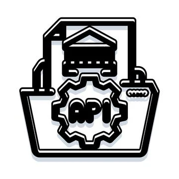 Api integration processing financial transactions and digital banking Stock Illustration