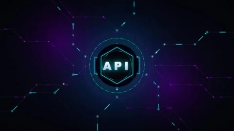 Api integration technology concept: digital network data flow and cyber sec.. 스톡 동영상 337565581