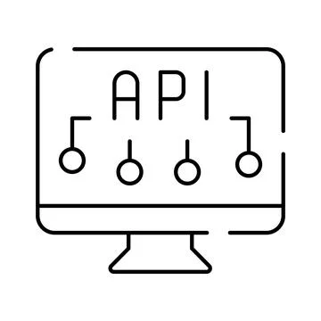 Api interface on computer monitor for software development Иллюстрация