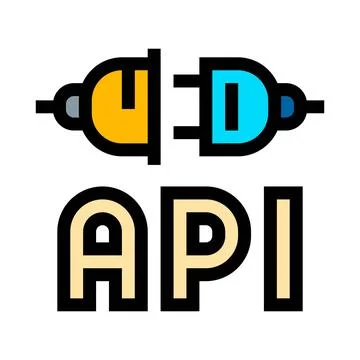 Api interface concept with connecting plugs Stock Illustration